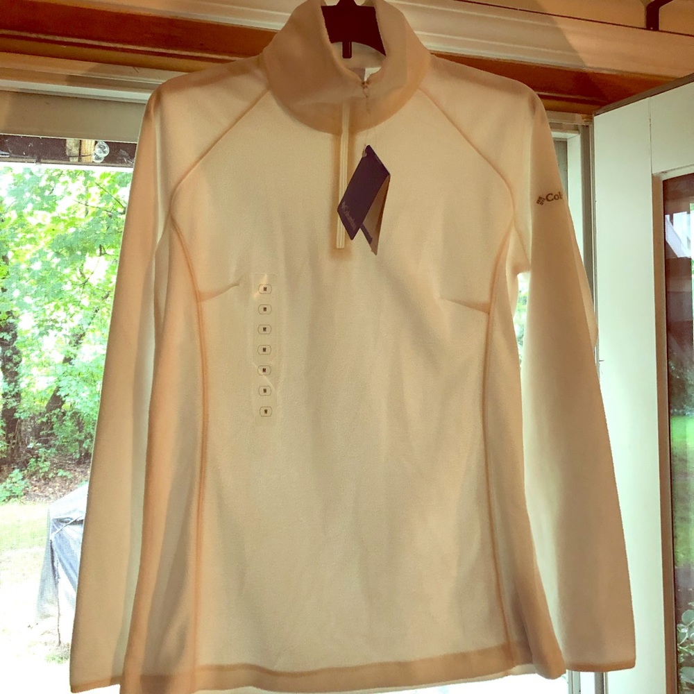 NWT Columbia fleece quarter zip - white